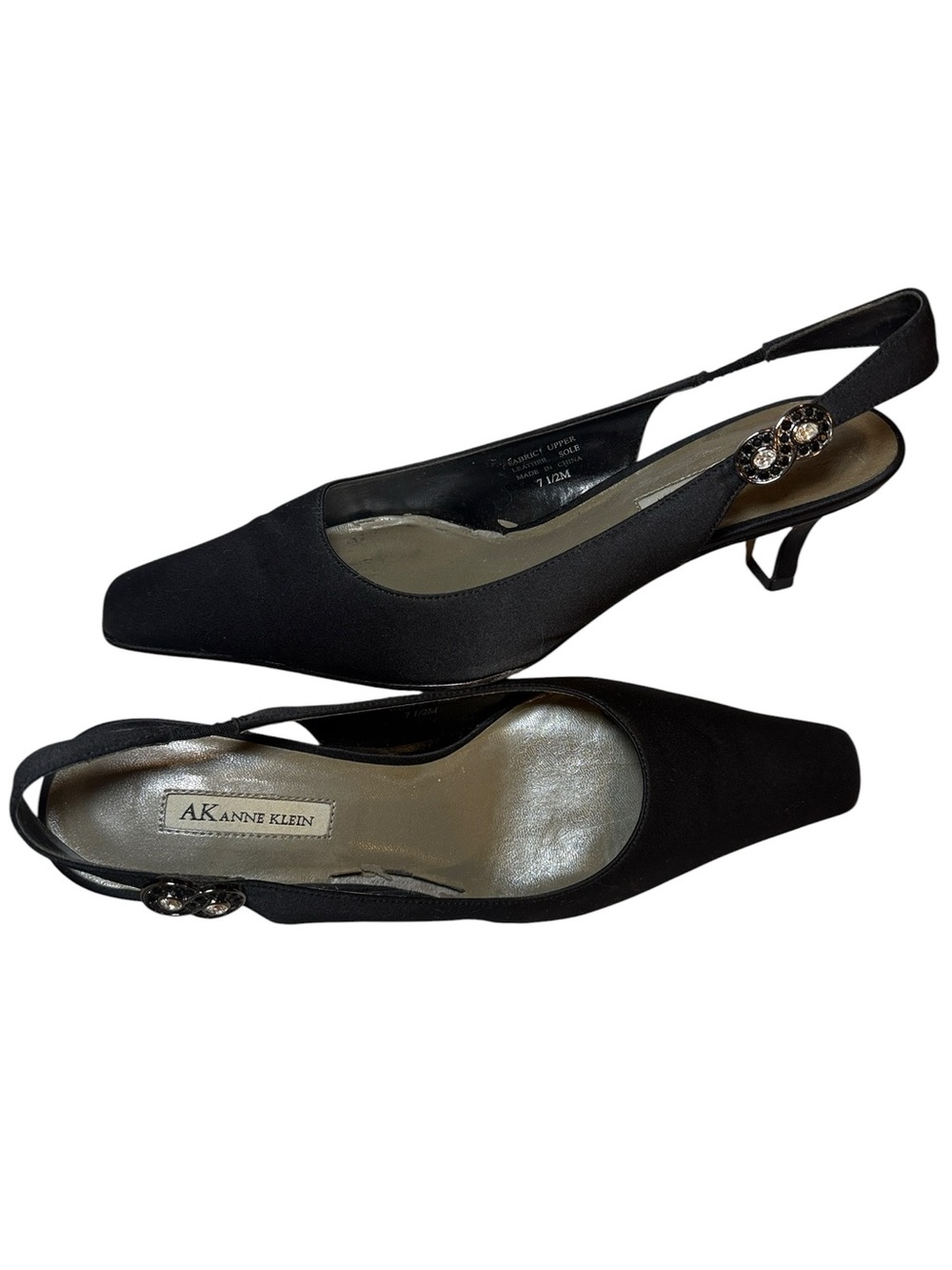 AK Anne Klein Women’s Black Slingback Kitten Heel Shoes Size 7.5 EUC - Picture 6 of 9